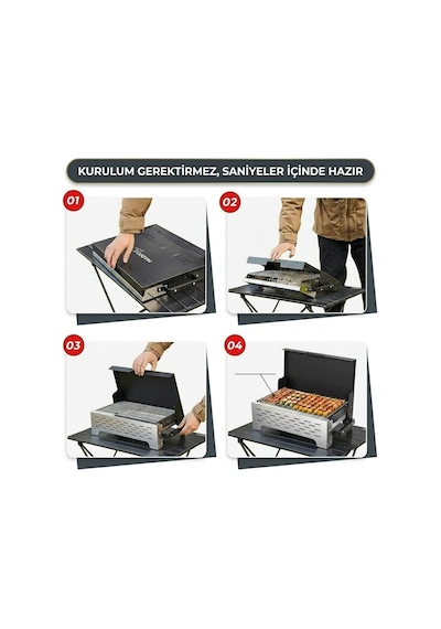 Madfox Steelfold Paslanmaz Çelik Katlanabilir Mangal Gri