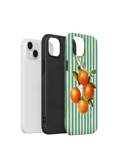 Apple iPhone Uyumlu 15 Plus Vorian Çift Katmanlı Kılıf Italian Orange Orchard