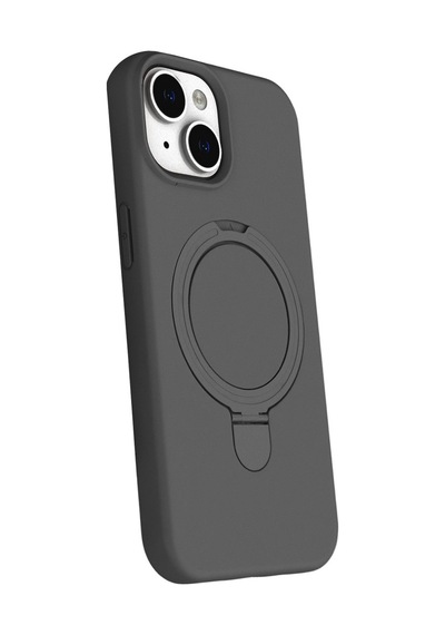 Apple Uyumlu iPhone 15 Plus Regal Magsafe Standlı Kapak Titan Gri/