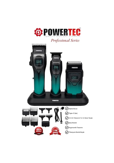 Powertec Tr-5900 Saç-sakal-ense-günlük Tıraş Makinesi 3'lü Set 3