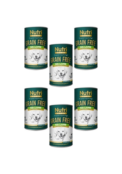 Nutri Canin Tahılsız %92 Kuzu Etli Konserve Yaşlı Köpek Maması 6 x 400 G