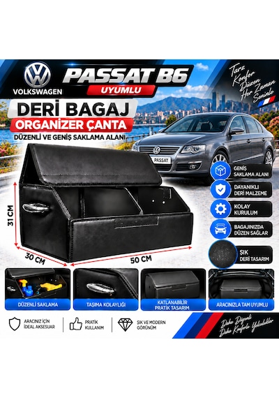 Volksvogen Passat B6 Uyumlu Oto Bagaj Organizeri Deri Bagaj Kutu Çanta 1