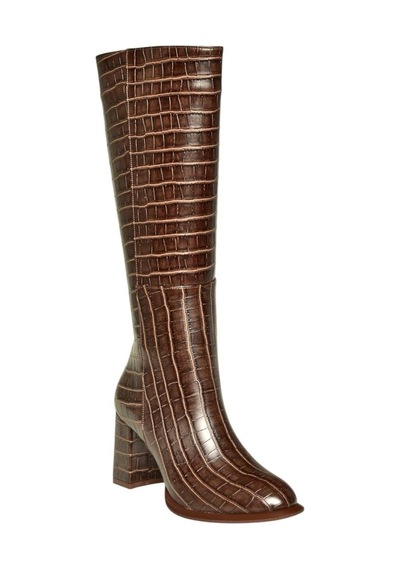 Fox Shoes V590179611 Kahverengi Süet Kalın Topuklu Klasik Kadın Çizme Kahverengi-kroko Baskı Fox Shoes V590179611 Kahverengi Süet Kalın Topuklu Klasik Kadın Çizme Kahverengi-kroko Baskı