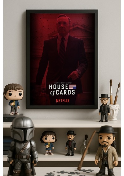 House Of Cards Siyah Ahşap Çerçeveli Poster, Film Duvar Tablosu