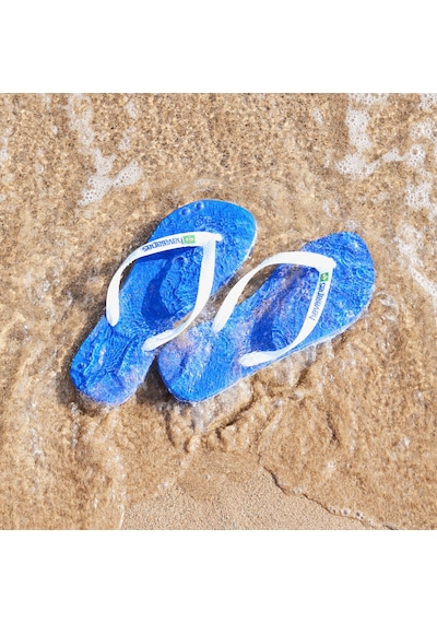 Havaianas Brasil Logo Turquois Unisex Mavi Terlik Düz 4110850 Mavi