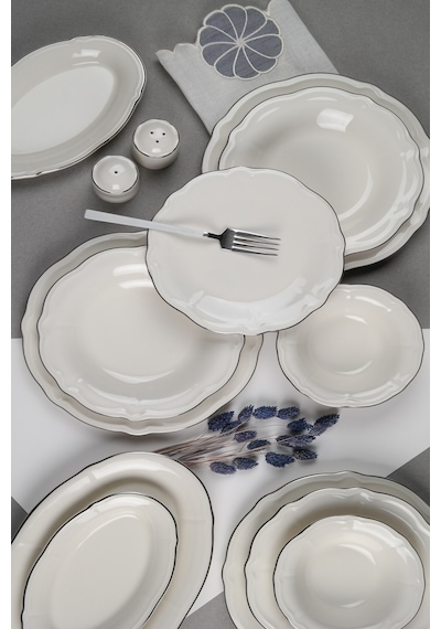 Porser Platin Yaldız Fulya Yemek Takımı 12 Kişilik 53 Parça Fly53 Çok Renkli