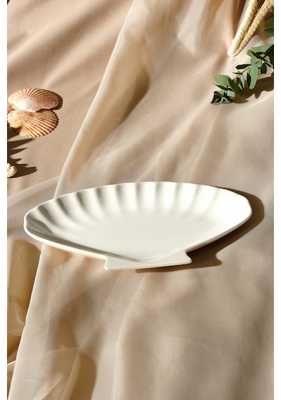 Karaca İstiridye Kayık Tabak 20 Cm Beyaz