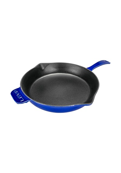 Lava Döküm Çap Ø 28cm. Yuvarlak Kızartma Tavası Döküm Demir Yekpare Saplı Premium Serisi. - Majolica Mavi Lava Döküm Çap Ø 28cm. Yuvarlak Kızartma Tavası Döküm Demir Yekpare Saplı Premium Serisi. - Majolica Mavi