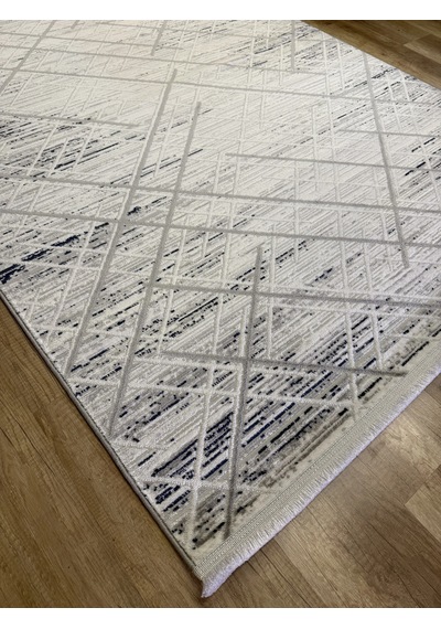 Hoom Rugs Marsilya Dv306 Grey Navy Modern Salon Halısı Gri Mavi