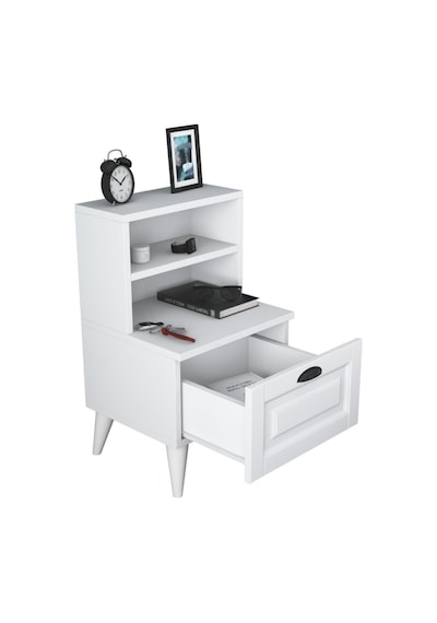 Rani Bd105 Komodin 2 Raflı Membran Çekmeceli Komodin Beyaz