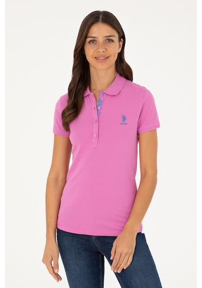 U.S. Polo Assn. Kadın Pembe Basic Polo Yaka Tişört 50280060-VR037