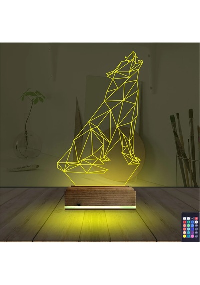 Luvivia Kurt Polygonal 3d Lamba - Masa Gece Lambası Şeffaf