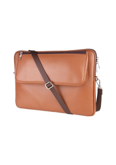 2k S.deri Laptop Çantası,tablet Çantası,14'' İnç,vegan,omuz Ve Valiz Askılı,aksesuar Ve Evrak Cepli,25.5 36 2 Cm.,taba