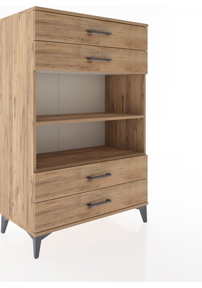 Hyperion Dolap 2 Raflı 4 Çekmeceli 88x44x134 Çam-çam Atlas Çam