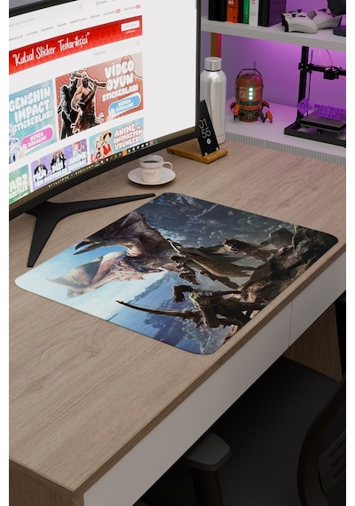 Monster Hunter: World Dikişli Kauçuk Oyuncu Mousepad V1 - 48x40 Xl Gaming Mouse Pad