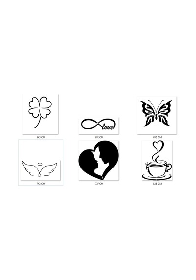 Airbrush Tattoo Sevgi Modelleri Geçici Dövme Şablonu Seti Sadece Desen