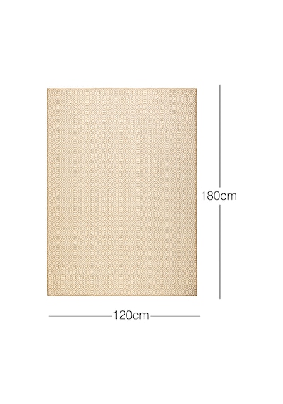 Ocean Home Textile Ekru Renk Karo Desenli Jüt Halı Kilim 120 X 180 Cm