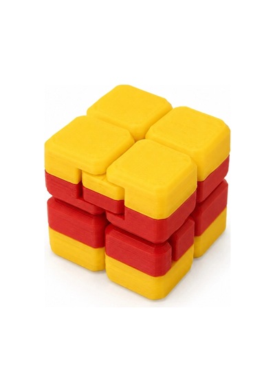 Çift Renk Sonsuzluk Küpü Kırmızı 40x40mm