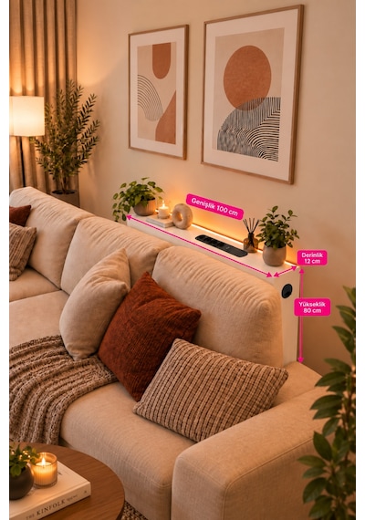 1. Sınıf Beyaz Mdf Auratech Led Li Koltuk Arkası Dresuar Prizli Şarjlı Raf Konsol 100x80x12 1. Sınıf Beyaz Mdf Auratech Led Li Koltuk Arkası Dresuar Prizli Şarjlı Raf Konsol 100x80x12