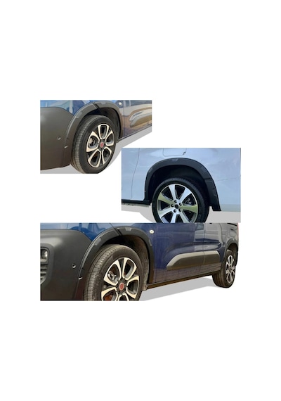 Opel Combo E 2019 2020 2021 2022 2023 2024 Uyumlu Kapı Ve Çamurluk Koruma Premium Dodik Seti Siyah 8 Parça Tam Set