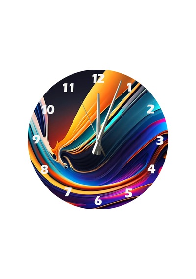 Ti-play Çizgisel 30x30cm Akrilik Dekoratif Modern Duvar Saati ÇOk Renkli