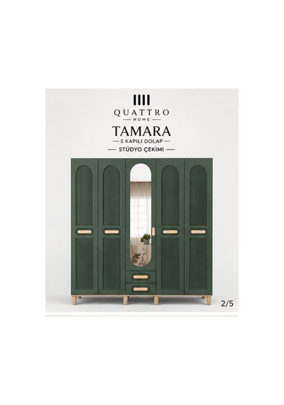 Tamara 5 Kapaklı Dolap Yeşil
