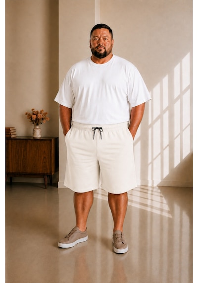 Sngl Tekstil Erkek Büyük Beden Kapri 3xl 4xl 5xl 6xl 7xl 8xl 9xl Ekru
