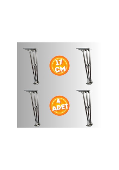 17 Cm Metal Boncuklu Koltuk Ayağı Mobilya Ayağı Ünite Ayağı Konsol Ayağı Puf Berjer Ayağı 4adet Krom