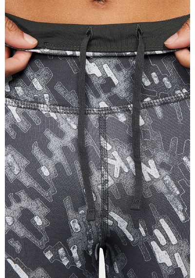 Nike Fast Dri Fit Running Leggins 3 Cepli Toparlayıcı Siyah Tayt Siyah
