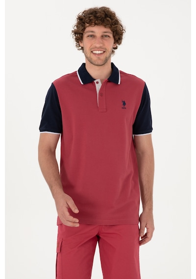 U.S. Polo Assn. Erkek Regular Fit Polo Yaka Vişne Tişört 50306871-VR223