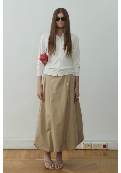 Suud Collection Camel Kemerli Balon Etek