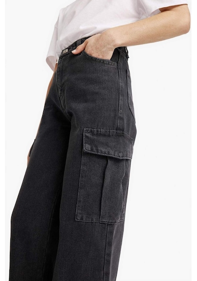 Defacto Kız Çocuk Wide Leg Kargo Geniş Paça Jean Pantolon E7323a825aunm36 Antrasit