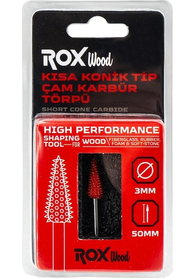 Rox Wood 0277 Karbür Kısa Konik Çam Tip Ahşap Şekillendirme Törpü