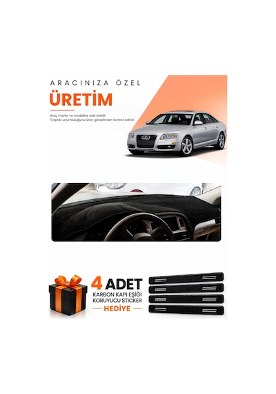 Audı A6 2005-2011 Uyumlu Torpido Koruma Örtüsü Oto Kılıfı - Siyah