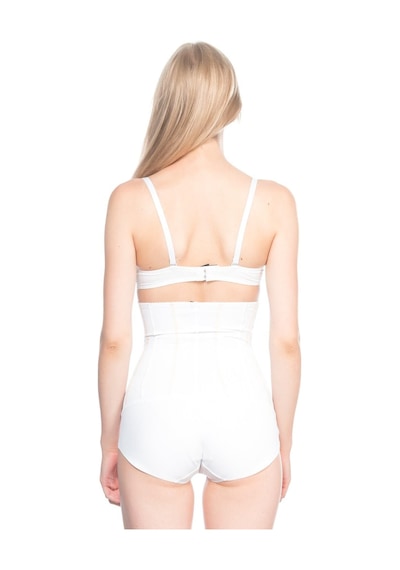 Beyaz Mı Emay 2886 Yüksek Bel Tül Slip Lazer Korse Beyaz
