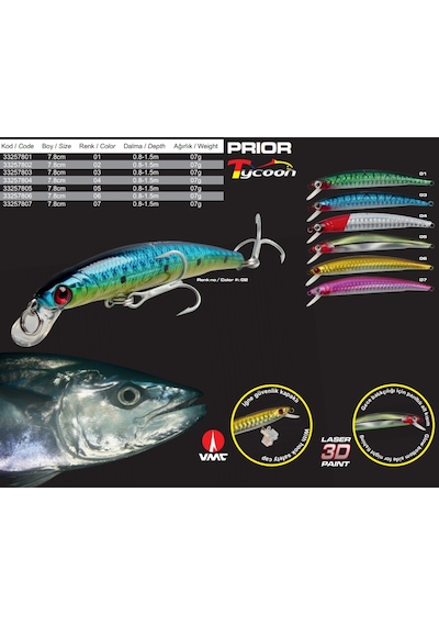 Protackle Prior Sahte Balık - Boy 7.8 Cm, Ağırlık 7 Gram