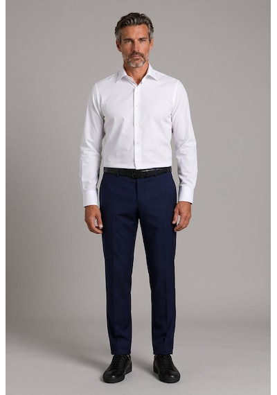 Bisse Beyaz Regular Fit Pamuk Cepsiz Klasik Uzun Yaka Gömlek Gmkls252203 D01