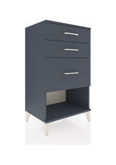 Hyperion Komodin 3 Çekmeceli 60x44x106 Antrasit-antrasit Antrasit