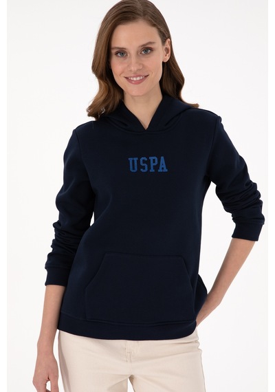 U.S. Polo Assn. Kadın Lacivert Basic Kapüşonlu Sweatshirt 50289536-VR033