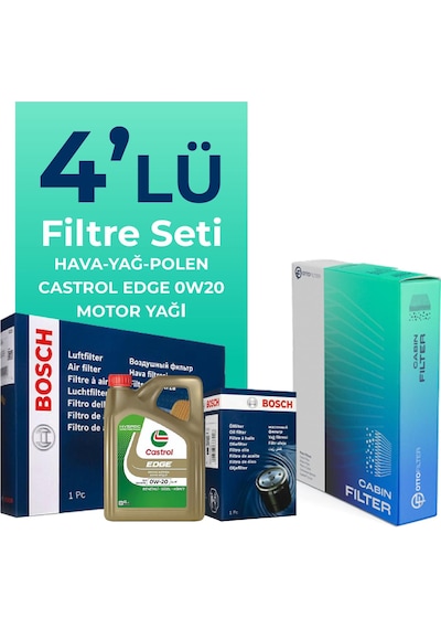 Bosch Honda Hr-V 1.5 Hybrid Filtre Bakım Seti Castrol Motor Yağlı (2021-2024) 4 Lü