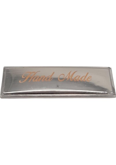 Angel Çanta Aksesuar Handmade Yazılı Metal Etiket Plaka Süs Gümüş Renk
