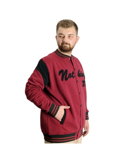 Mode Xl Büyük Beden Erkek Kolej Mont Nothing 23630 Bordo Bordo
