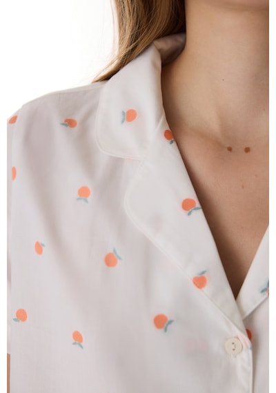 Penti Kırık Beyaz Peach Pamuklu Gömlek Pantolon Pijama Takımı