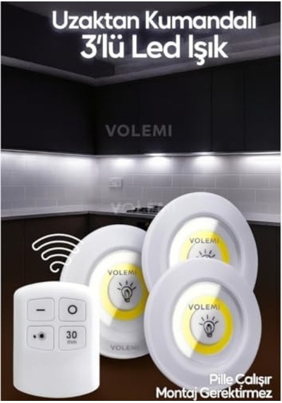 Aksu Volemi Led Işık Uzaktan Kumandalı Kontrol Set Of 3 V-3+1 .