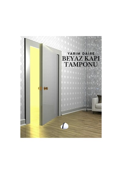 10 Adet Beyaz Yarım Daire Yapışkanlı Kapı Tamponu Kapı Stoperi Metal Kapı Stopu Durduruc