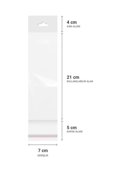 Askılı Meksika Şapka Bantlı Şeffaf Opp Torba 7X21+9 Cm - 500 Ad