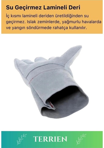 Premium Serisi Yanmaz Isıya Dayanıklı Eldiven Kaynak Yangın İçin Su Geçirmez Çok Amaçlı Deri Eldiven