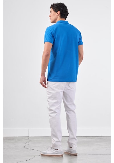 Dufy Saks Düz Erkek T-shirt - Slim Fit Saks