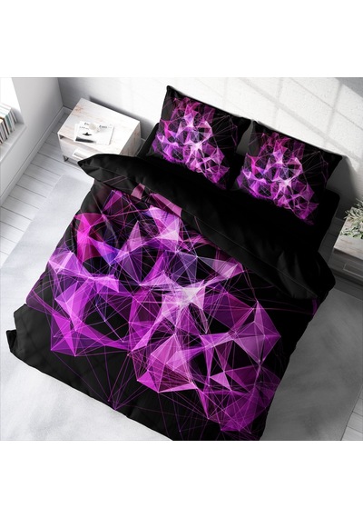 Monohome Purple Diamonds 3D Çift Kişilik Nevresim Takımı Mor