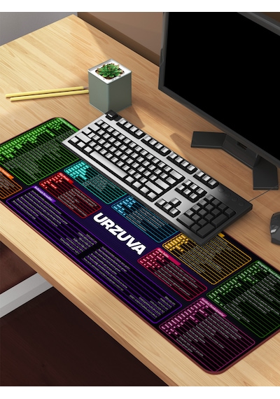 Mouse Pad Excel Kısayol Tuşları Mousepad Dikişli Kenar